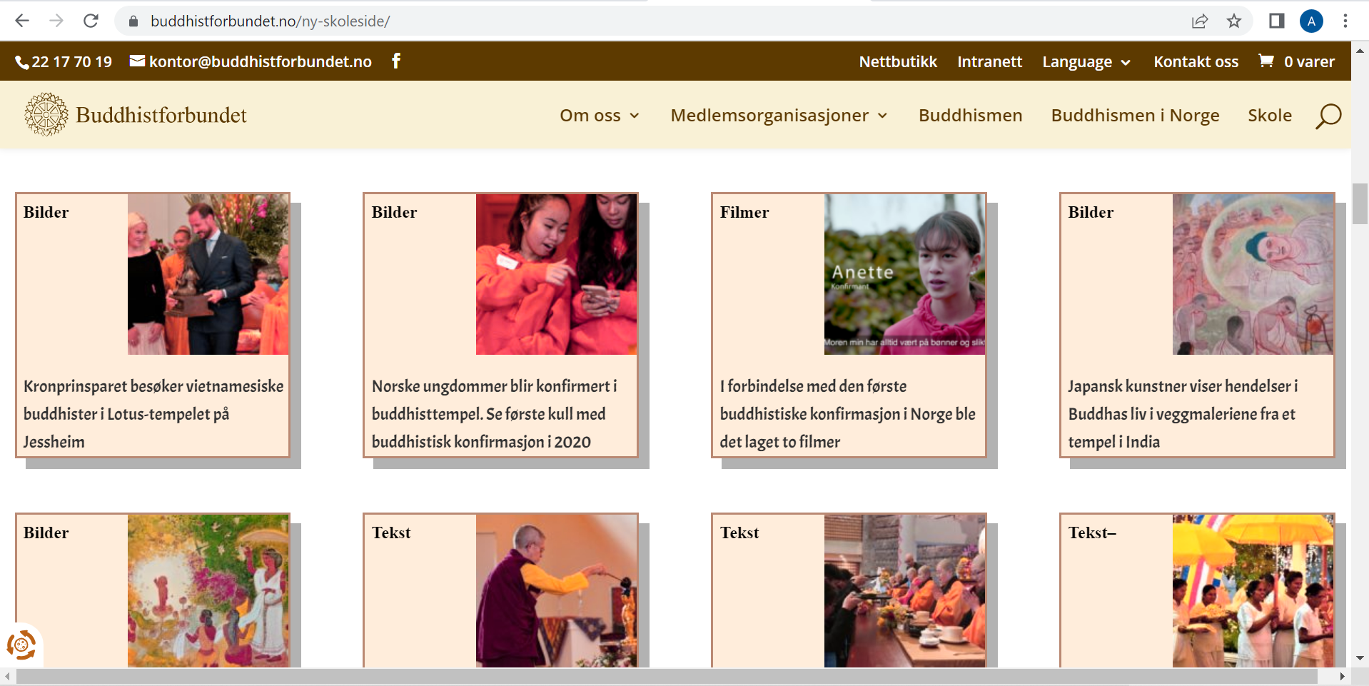 Buddhistforbundet - Ny skoleside